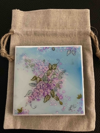 Single Coaster Lilacs with blue sky