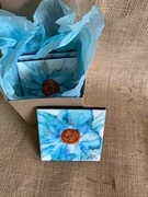 Coaster Set Blue flower design